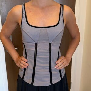 Sporty & Sexy Corset Grey & Black Strappy Tank Top